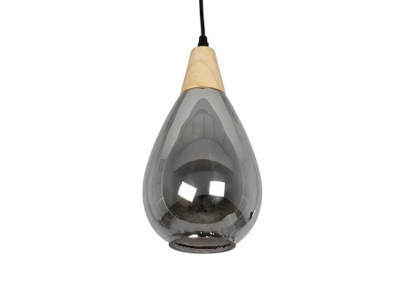 GLOBOSTAR® NOAH 999-0184 Μοντέρνο Κρεμαστό Φωτιστικό Οροφής με Ντουί 1 x E27 AC 220-240V IP20 - Γκρι & Μπεζ - Μ16 x Π16 x Υ30cm