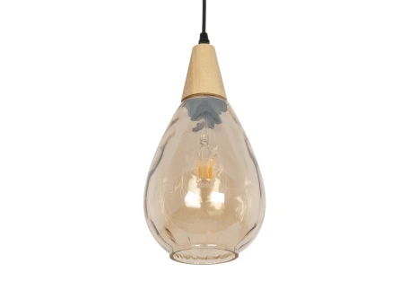 GLOBOSTAR® NOAH 999-0185 Μοντέρνο Κρεμαστό Φωτιστικό Οροφής με Ντουί 1 x E27 AC 220-240V IP20 - Μελί & Μπεζ - Μ16 x Π16 x Υ32cm
