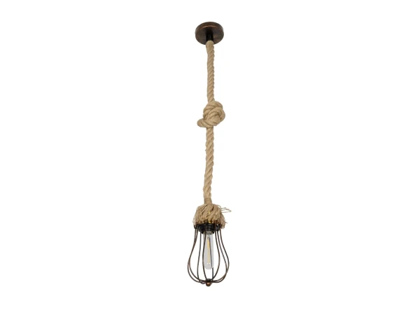GLOBOSTAR® CAMBER 999-0200 Vintage Κρεμαστό Φωτιστικό Οροφής με Ντουί 1 x E27 AC 220-240V IP20 - Χάλκινο & Μπεζ - Μ12 x Π12 x Υ80cm