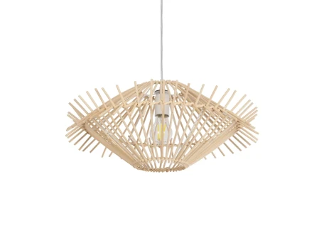 GLOBOSTAR® SASSO 999-0201 Boho Κρεμαστό Φωτιστικό Οροφής με Ντουί 1 x E27 AC 220-240V IP20 - Μπεζ - Μ50 x Π50 x Y23cm