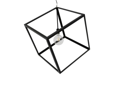 GLOBOSTAR® CUBE 999-0215 Μοντέρνο Κρεμαστό Φωτιστικό Οροφής με Ντουί 1 x E27 AC 220-240V IP20 - Μαύρο - Μ70 x Π70 x Υ87cm
