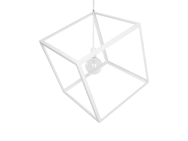 GLOBOSTAR® CUBE 999-0217 Μοντέρνο Κρεμαστό Φωτιστικό Οροφής με Ντουί 1 x E27 AC 220-240V IP20 - Λευκό - Μ70 x Π70 x Y87cm