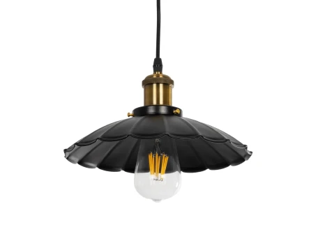 GLOBOSTAR® MARGI 999-0229 Vintage Κρεμαστό Φωτιστικό Οροφής με Ντουί 1 x E27 AC 220-240V IP20 - Μαύρο & Χρυσό - Μ26 x Π26 x Υ14cm
