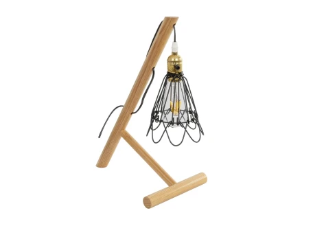 GLOBOSTAR® ELMA 999-0239 Μοντέρνο Επιτραπέζιο Φωτιστικό Πορτατίφ με Ντουί 1 x E27 AC 220-240V IP20 - Μπεζ & Μαύρο - Μ35 x Π20 x Υ43cm