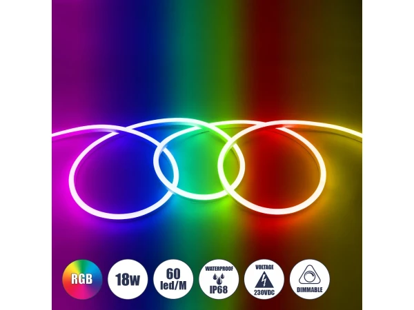 GloboStar® 999-0245 NEOVALE 120° Degree Neon Flex Epistar LED SMD 5050 1m 18W/m 60LED/m 1260lm/m 120° DC 230V Αδιάβροχη IP68 RGB Dimmable Μ100 x Π2.6 x Υ1.7cm GloboStar® 999-0245 NEOVALE 120° Degree Neon Flex Epistar LED SMD 5050 1m 18W/m 60LED/m 1260lm/m 120° DC 230V Αδιάβροχη IP68 RGB Dimmable Μ100 x Π2.6 x Υ1.7cm