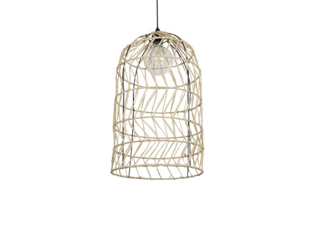 GLOBOSTAR® NETI 205-0025 Boho Κρεμαστό Φωτιστικό Οροφής με Ντουί 1 x E27 AC 220-240V IP20 - Μπεζ - M35 x Π35 x Υ63cm