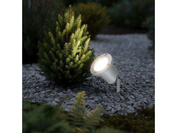 kelvo® GARDELINI KLV-101-0003 Φωτιστικό Σποτ Κήπου για Φυτά & Δέντρα με Καρφωτή Βάση για Λάμπα MR16 με Ντουί GU10 AC 220-240V Αδιάβροχο IP65 - Λευκό Ματ - Μ10 x Π10 x Υ30cm