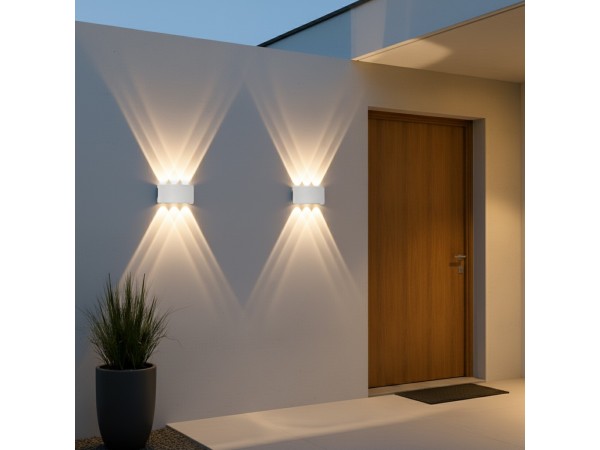 kelvo® SIXOAD KLV-101-0011 Φωτιστικό Τοίχου / Απλίκα LED 18W 1980lm 30° AC 220-240V Αδιάβροχο IP65 Φυσικό Λευκό 4500K - CREE XPE Chip & TÜV SÜD Driver - Λευκό Ματ - Μ17 x Π4 x Υ8cm - 5 Χρόνια Εγγύηση