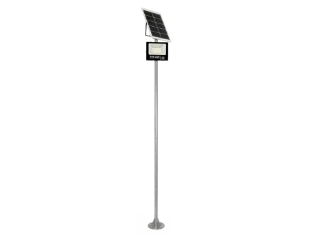 GLOBOSTAR® HELIOS-280 GLB-000-0001 Μεταλλικός Γαλβανισμένος Στύλος Φωτισμού για Φωτοβολταϊκό Προβολέα Εξωτερικού Χώρου - Ασημί Γαλβανιζέ - Μ35 × Π25 × Υ280cm