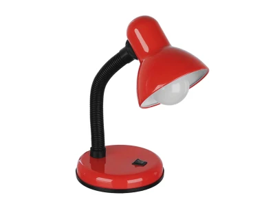 GLOBOSTAR® STUDENT GLB-102-0012 Μοντέρνο Επιτραπέζιο Φωτιστικό Πορτατίφ με Ντουί 1 x E27 AC 220-240V IP20 - Κόκκινο & Μαύρο - Μ14 x Π14 x Υ32cm