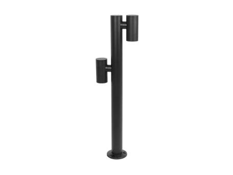 GLOBOSTAR® STEM GLB-103-0013 Φωτιστικό Κολωνάκι Κήπου LED 24W 2160lm 60° AC 220-240V Αδιάβροχο IP65 Θερμό Λευκό 2700K - Sanan SMD Chip - Μαύρο Ματ - Μ12 x Π25 x Υ80cm - 3 Χρόνια Εγγύηση