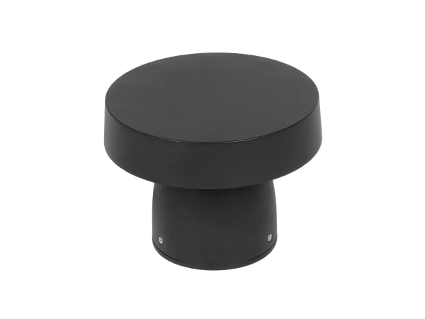 GLOBOSTAR® MUSH GLB-103-0016 Φωτιστικό Κολωνάκι Κήπου LED 12W 1080lm 90° AC 220-240V Αδιάβροχο IP65 Θερμό Λευκό 2700K - Sanan SMD Chip - Μαύρο Ματ - Μ18 x Π18 x Υ15cm - 3 Χρόνια Εγγύηση