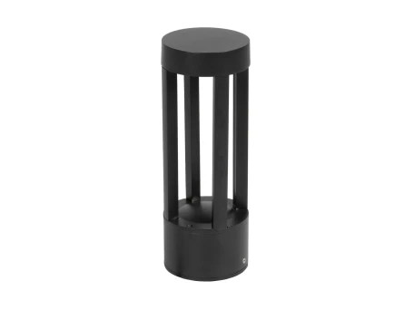 GLOBOSTAR® PRISM GLB-103-0018 Φωτιστικό Κολωνάκι Κήπου LED 8W 720lm 90° AC 220-240V Αδιάβροχο IP65 Θερμό Λευκό 2700K - Sanan SMD Chip - Μαύρο Ματ - Μ10.5 x Π10.5 x Υ30cm - 3 Χρόνια Εγγύηση