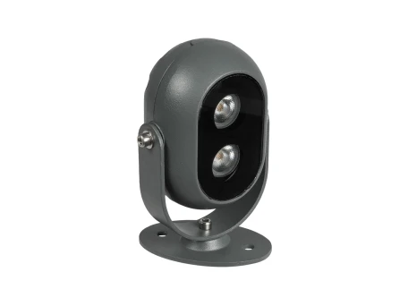 GLOBOSTAR® FLOODIS GLB-103-0031 Προβολέας Σποτ Wall Washer LED 4W 360lm 24° AC 220-240V Αδιάβροχο IP65 Θερμό Λευκό 2700K - Sanan SMD Chip - Γκρι Ανθρακί Ματ - Μ7 x Π5 x Υ11cm - 3 Χρόνια Εγγύηση