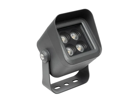 GLOBOSTAR® FLOODVIRA GLB-103-0032 Προβολέας Σποτ Wall Washer LED 8W 720lm 24° AC 220-240V Αδιάβροχο IP65 Θερμό Λευκό 2700K - Sanan SMD Chip - Γκρι Ανθρακί Ματ - Μ11 x Π9 x Υ15cm - 3 Χρόνια Εγγύηση