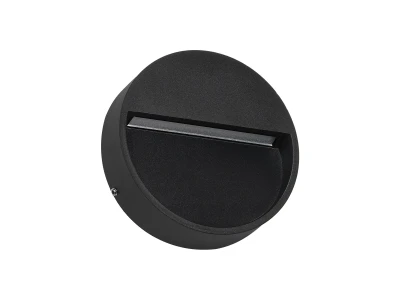 GLOBOSTAR® STEPINI GLB-103-0034 Φωτιστικό Σκαλοπατιού / Διαδρόμου LED 3W 270lm 45° AC 220-240V Αδιάβροχο IP65 Θερμό Λευκό 2700K - Sanan SMD Chip - Μαύρο Ματ - Μ12 x Π3 x Υ12cm - 3 Χρόνια Εγγύηση