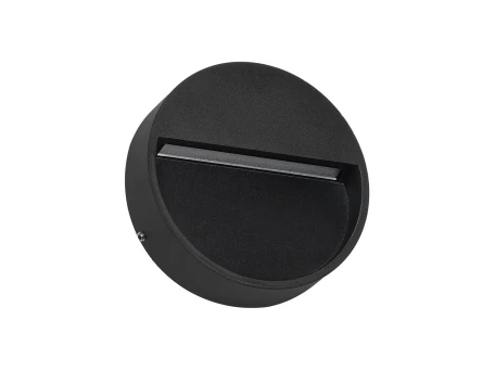 GLOBOSTAR® STEPINI GLB-103-0034 Φωτιστικό Σκαλοπατιού / Διαδρόμου LED 3W 270lm 45° AC 220-240V Αδιάβροχο IP65 Θερμό Λευκό 2700K - Sanan SMD Chip - Μαύρο Ματ - Μ12 x Π3 x Υ12cm - 3 Χρόνια Εγγύηση