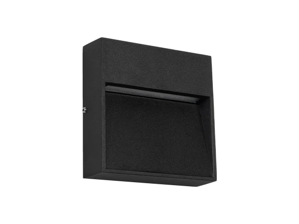 GLOBOSTAR® STEPINI GLB-103-0035 Φωτιστικό Σκαλοπατιού / Διαδρόμου LED 3W 270lm 45° AC 220-240V Αδιάβροχο IP65 Θερμό Λευκό 2700K - Sanan SMD Chip - Μαύρο Ματ - Μ11.5 x Π3 x Υ11.5cm - 3 Χρόνια Εγγύηση