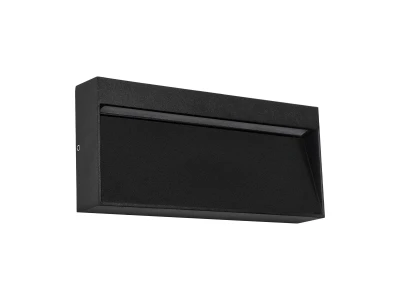 GLOBOSTAR® STEPINI GLB-103-0036 Φωτιστικό Σκαλοπατιού / Διαδρόμου LED 9W 810lm 45° AC 220-240V Αδιάβροχο IP65 Θερμό Λευκό 2700K - Sanan SMD Chip - Μαύρο Ματ - Μ20 x Π3 x Υ9cm - 3 Χρόνια Εγγύηση