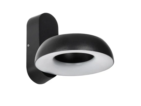 GLOBOSTAR® LINEART GLB-103-0037 Φωτιστικό Τοίχου / Απλίκα LED 12W 1080lm 120° AC 220-240V Αδιάβροχο IP65 Θερμό Λευκό 2700K - Sanan SMD Chip - Μαύρο Ματ - Μ16 x Π20 x Υ15cm - 3 Χρόνια Εγγύηση
