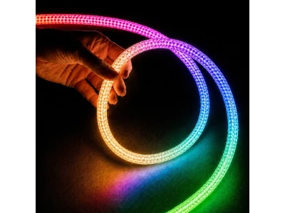 kelvo® GLOWFLEX KLV-101-0514 Ταινία Neon Flex με Πλεκτή Υφασμάτινη Επένδυση LED 14W/m 840lm/m 360° DC 24V Αδιάβροχο IP65 120 x SMD5054 Chip/m Πολύχρωμο RGB+WW Dimmable - Sanan SMD Chip - Μ1000 x Π2.2 x Υ2.2cm - Ρολό 10 Μέτρων - 6 Χρόνια Εγγύηση