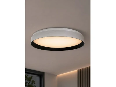 kelvo® VOLA KLV-101-0590-V2 Φωτιστικό Οροφής LED 24W 2400lm 120° AC 220-240V IP20 Ρυθμιζόμενο Λευκό CCT με Διακόπτη στο Driver 2700K/4500K/6000K Triac Dimmable - Lumileds SMD Chip & ENEC/TÜV Driver - Μαύρο Ματ & Λευκό Ματ - Μ38 x Π38 x Υ7cm - 5 Χρόνια Εγγ