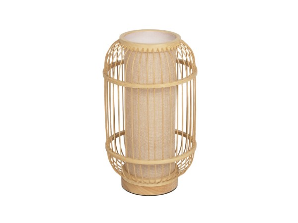 GLOBOSTAR® TULUM 02001 Boho Επιτραπέζιο Φωτιστικό Πορτατίφ με Ντουί 1 x E27 AC 220-240V IP20 - Μπεζ - Μ20 x Π20 x Υ32cm