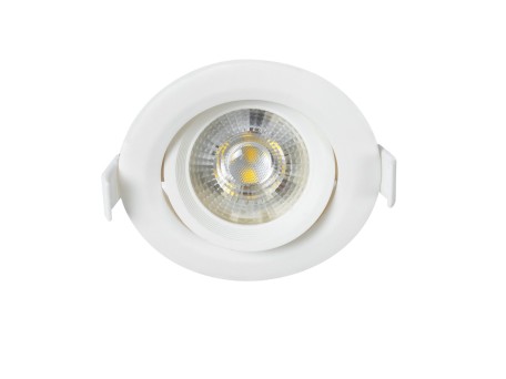 GLOBOSTAR® DE VALERA 60183 Χωνευτό Κινούμενο Downlight Σποτ LED 5W 485lm 60° AC 220-240V IP20 Φυσικό Λευκό 4500K - Bridgelux SMD Chip & TÜV SÜD Driver - Λευκό Ματ - Μ9 x Π9 x Υ4cm / Q8cm - 3 Χρόνια Εγγύηση