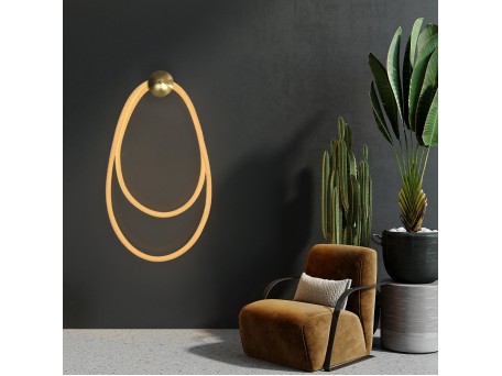 kelvo® GLOW KLV-101-0170 Φωτιστικό Τοίχου / Απλίκα LED 45W 4500lm 360° AC 220-240V IP20 Ρυθμιζόμενο Λευκό CCT με Χειριστήριο από 2700K έως 6000K Dimmable - Lumileds SMD Chip - Χρυσό Πλατίνα - Μ30 x Π15 x Υ110cm - 3 Χρόνια Εγγύηση