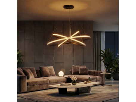 kelvo® DIAMOND KLV-101-0241-V2 Κρεμαστό Φωτιστικό Οροφής LED 150W 15000lm 180° AC 220-240V IP20 Ρυθμιζόμενο Λευκό CCT με Χειριστήριο από 2700K έως 6000K Dimmable - Lumileds SMD Chip - Μαύρο Ματ - Μ100 x Π100 x Υ100cm - 3 Χρόνια Εγγύηση