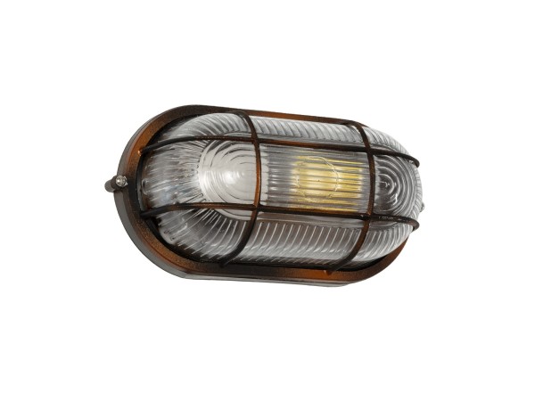 GLOBOSTAR® BOATLIGHT 61622 Vintage Φωτιστικό Καραβοχελώνα Τοίχου & Οροφής με Ντουί 1 x E27 AC 220-240V Αδιάβροχο IP65 - Χάλκινο Παλαιωμένο Εφέ Σκουριάς Ματ - Μ21 x Π10.4 x Υ9cm