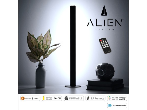 GloboStar® ALIEN-DIVA-BLACK-50-1 ALIEN Design DIVA Μοντέρνο Minimal Nordic Μεταλλικό Φωτιστικό Επιτραπέζιο - Πορτατίφ - Λαμπατέρ Μαύρο LED 8W 1120lm με Ασύρματο Χειριστήριο RF & Dimmer IP20 Ψυχρό Λευκό 6000K Μ3 x Π1.6 x Υ50cm GloboStar® ALIEN-DIVA-BLACK-50-1 ALIEN Design DIVA Μοντέρνο Minimal Nordic Μεταλλικό Φωτιστικό Επιτραπέζιο - Πορτατίφ - Λαμπατέρ Μαύρο LED 8W 1120lm με Ασύρματο Χειριστήριο RF & Dimmer IP20 Ψυχρό Λευκό 6000K Μ3 x Π1.6 x Υ50cm