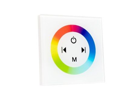 LED RGB Controller Λευκό Τοίχου Αφής 12v (144w) - 24v (288w) DC GloboStar 77419 Μ8.5xΠ8.5xΥ3.5
