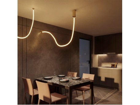 kelvo® GLOW KLV-101-0155-V2 Φωτιστικό Οροφής / Απλίκα LED 27W 2700lm 360° AC 220-240V IP20 Ρυθμιζόμενο Λευκό CCT με Χειριστήριο από 2700K έως 6000K Dimmable - Lumileds SMD Chip - Χρυσό Πλατίνα - Μ90 x Π9 x Υ95cm - 3 Χρόνια Εγγύηση