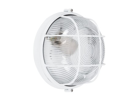 GLOBOSTAR® BOATLIGHT 61585 Vintage Φωτιστικό Καραβοχελώνα Τοίχου & Οροφής με Ντουί 1 x E27 AC 220-240V Αδιάβροχο IP65 - Λευκό Ματ - Μ17.5 x Π17.5 x Υ9cm