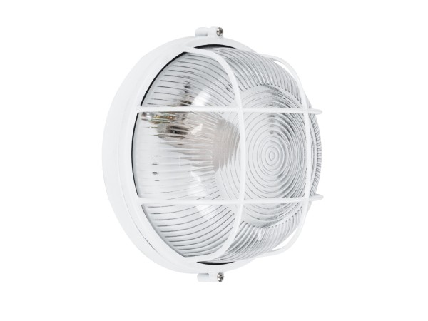 GLOBOSTAR® BOATLIGHT 61585 Vintage Φωτιστικό Καραβοχελώνα Τοίχου & Οροφής με Ντουί 1 x E27 AC 220-240V Αδιάβροχο IP65 - Λευκό Ματ - Μ17.5 x Π17.5 x Υ9cm
