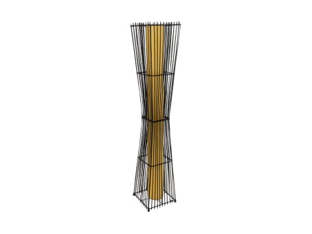 GLOBOSTAR® PALMA 02274 Boho Επιδαπέδιο Φωτιστικό με Ντουί 2 x E27 AC 220-240V IP20 - Μαύρο & Μπεζ - Μ25 x Π25 x Υ140cm