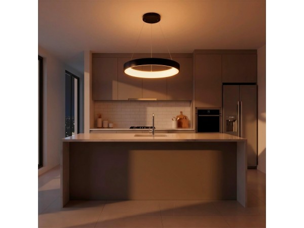 kelvo® SALEM KLV-101-0289 Κρεμαστό Φωτιστικό Οροφής LED 105W 10500lm 120° AC 220-240V IP20 Ρυθμιζόμενο Λευκό CCT με Χειριστήριο από 2700K έως 6000K Dimmable - Lumileds SMD Chip - Μαύρο Ματ - Μ60 x Π60 x Υ6cm - 3 Χρόνια Εγγύηση