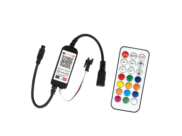 GloboStar® 73449 Ασύρματος Bluetooth LED RGBW Dream-Color Magic Digital Controller με Χειριστήριο IR για LED Digital RGBW Προϊόντα DC 5-24V Max 2048 IC Μ30xΠ2.3xΥ0.9 GloboStar® 73449 Ασύρματος Bluetooth LED RGBW Dream-Color Magic Digital Controller με Χειριστήριο IR για LED Digital RGBW Προϊόντα DC 5-24V Max 2048 IC Μ30xΠ2.3xΥ0.9