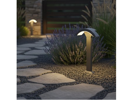 kelvo® GREMO KLV-101-0125 Φωτιστικό Κολωνάκι Κήπου LED 10W 1250lm 45° AC 220-240V Αδιάβροχο IP65 Θερμό Λευκό 2700K - Lumileds SMD Chip & TÜV SÜD Driver - Γκρι Ανθρακί Ματ - Μ29.5 x Π11.5 x Υ50cm - 5 Χρόνια Εγγύηση