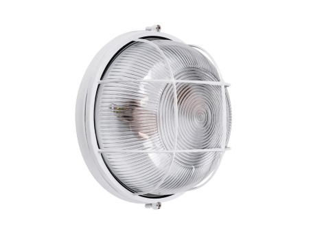 GLOBOSTAR® BOATLIGHT 61588 Vintage Φωτιστικό Καραβοχελώνα Τοίχου & Οροφής με Ντουί 2 x E27 AC 220-240V Αδιάβροχο IP65 - Λευκό Ματ - Μ24 x Π24 x Υ11cm