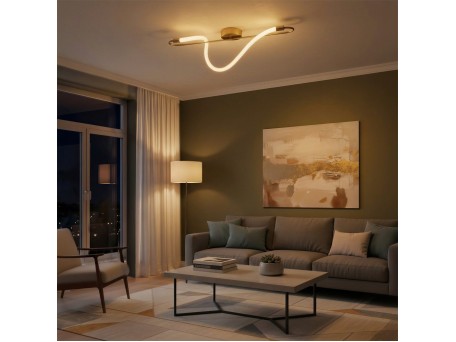 kelvo® GLOW KLV-101-0169-V2 Φωτιστικό Οροφής LED 18W 1800lm 360° AC 220-240V IP20 Ρυθμιζόμενο Λευκό CCT με On/Off 2700K/4500K/6000K - Lumileds SMD Chip - Χρυσό Πλατίνα - Μ30 x Π15 x Υ70cm - 3 Χρόνια Εγγύηση