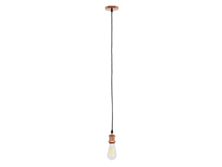 GLOBOSTAR® SUSPENS 90012 Μοντέρνο Κρεμαστό Φωτιστικό Οροφής με Ντουί 1 x E27 AC 220-240V IP20 - Μαύρο & Χάλκινο - Μ9.5 x Π9.5 x Υ97cm