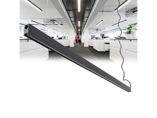 GloboStar® MARKET 61022-P Γραμμικό Κρεμαστό Φωτιστικό Linear LED 18W 2170lm 60° AC 220-240V Μ120 x Π2 x Υ4cm Θερμό Λευκό 2700K - Μαύρο - 3 Years Warranty