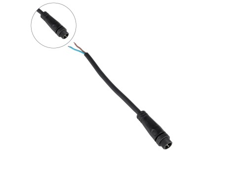 GLOBOSTAR® CONNECTOR 999-0266 2 Pin Σύνδεσμος Τροφοδοσίας για Wall Washers & Προβολείς με Είσοδο 2 x 0.25mm2 & Έξοδο 1 x Θηλυκό Βύσμα Αδιάβροχο IP65 - Μαύρο - Μ20 x Π1.5 x Υ1.5cm