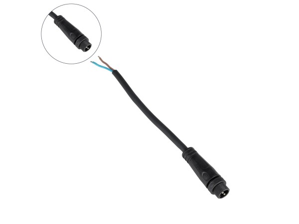 GLOBOSTAR® CONNECTOR 999-0266 2 Pin Σύνδεσμος Τροφοδοσίας για Wall Washers & Προβολείς με Είσοδο 2 x 0.25mm2 & Έξοδο 1 x Θηλυκό Βύσμα Αδιάβροχο IP65 - Μαύρο - Μ20 x Π1.5 x Υ1.5cm
