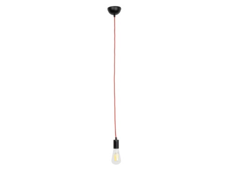 GLOBOSTAR® SUSPENS 90001 Μοντέρνο Κρεμαστό Φωτιστικό Οροφής με Ντουί 1 x E27 AC 220-240V IP20 - Μαύρο & Κόκιννο - Μ10 x Π10 x Υ100cm