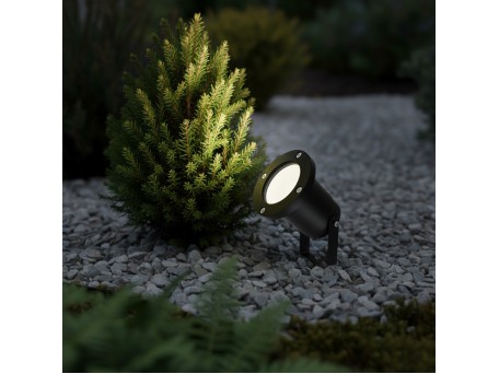 kelvo® GARDELINI KLV-101-0001 Φωτιστικό Σποτ Κήπου για Φυτά & Δέντρα με Καρφωτή Βάση για Λάμπα MR16 με Ντουί GU10 AC 220-240V Αδιάβροχο IP65 - Μαύρο Ματ - Μ10 x Π10 x Υ30cm