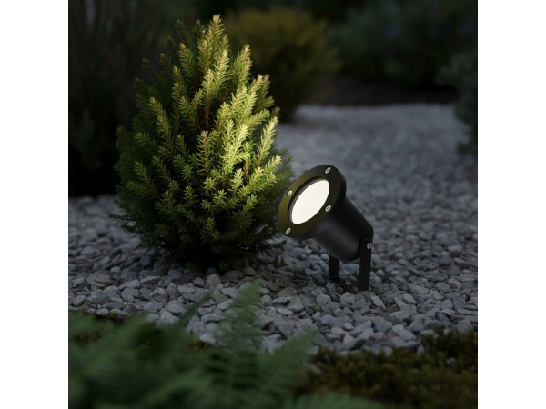 kelvo® GARDELINI KLV-101-0001 Φωτιστικό Σποτ Κήπου για Φυτά & Δέντρα με Καρφωτή Βάση για Λάμπα MR16 με Ντουί GU10 AC 220-240V Αδιάβροχο IP65 - Μαύρο Ματ - Μ10 x Π10 x Υ30cm