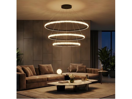 kelvo® DIAMOND KLV-101-0241 Κρεμαστό Φωτιστικό Οροφής LED 150W 15000lm 180° AC 220-240V IP20 Ρυθμιζόμενο Λευκό CCT με Χειριστήριο από 2700K έως 6000K Dimmable - Lumileds SMD Chip - Μαύρο Ματ - Μ100 x Π100 x Υ100cm - 3 Χρόνια Εγγύηση